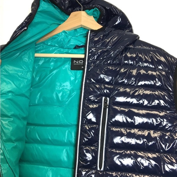 Noize NWT Gavyn Shiny‎ Navy Blue Puffer Vest with Contrast Men's XL - Picture 5 of 5